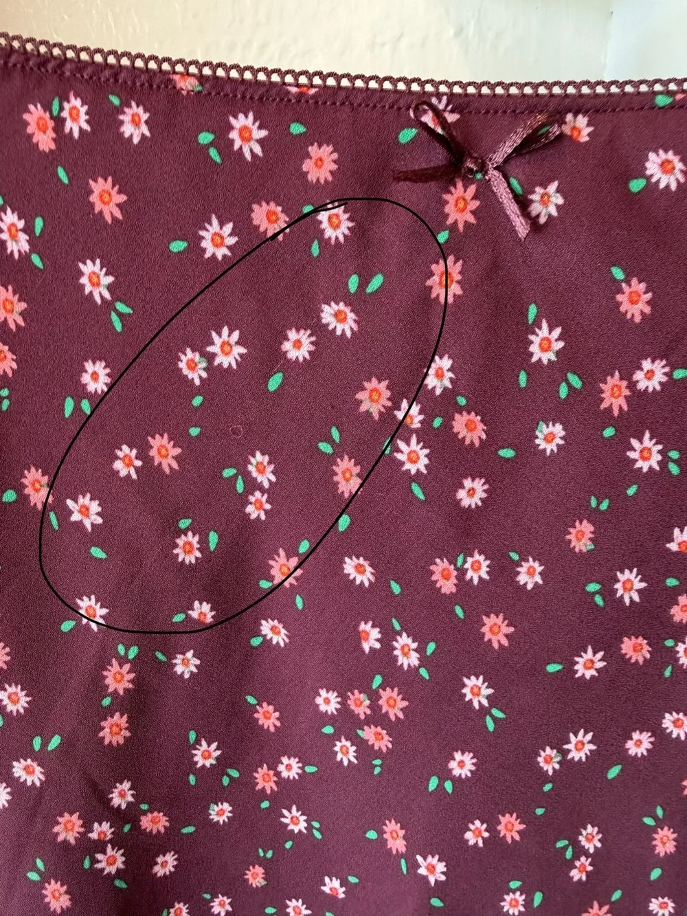 Wild Fable Burgundy Floral Double-Lined Mini Skirt Women’s Size Large - Picture 3 of 10